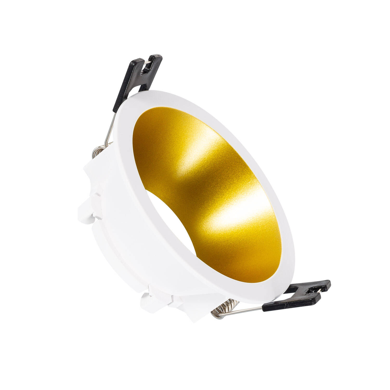 Collerette Downlight Conique Reflect pour Ampoule LED GU10 / GU5.3 Coupe Ø 75mm Doré