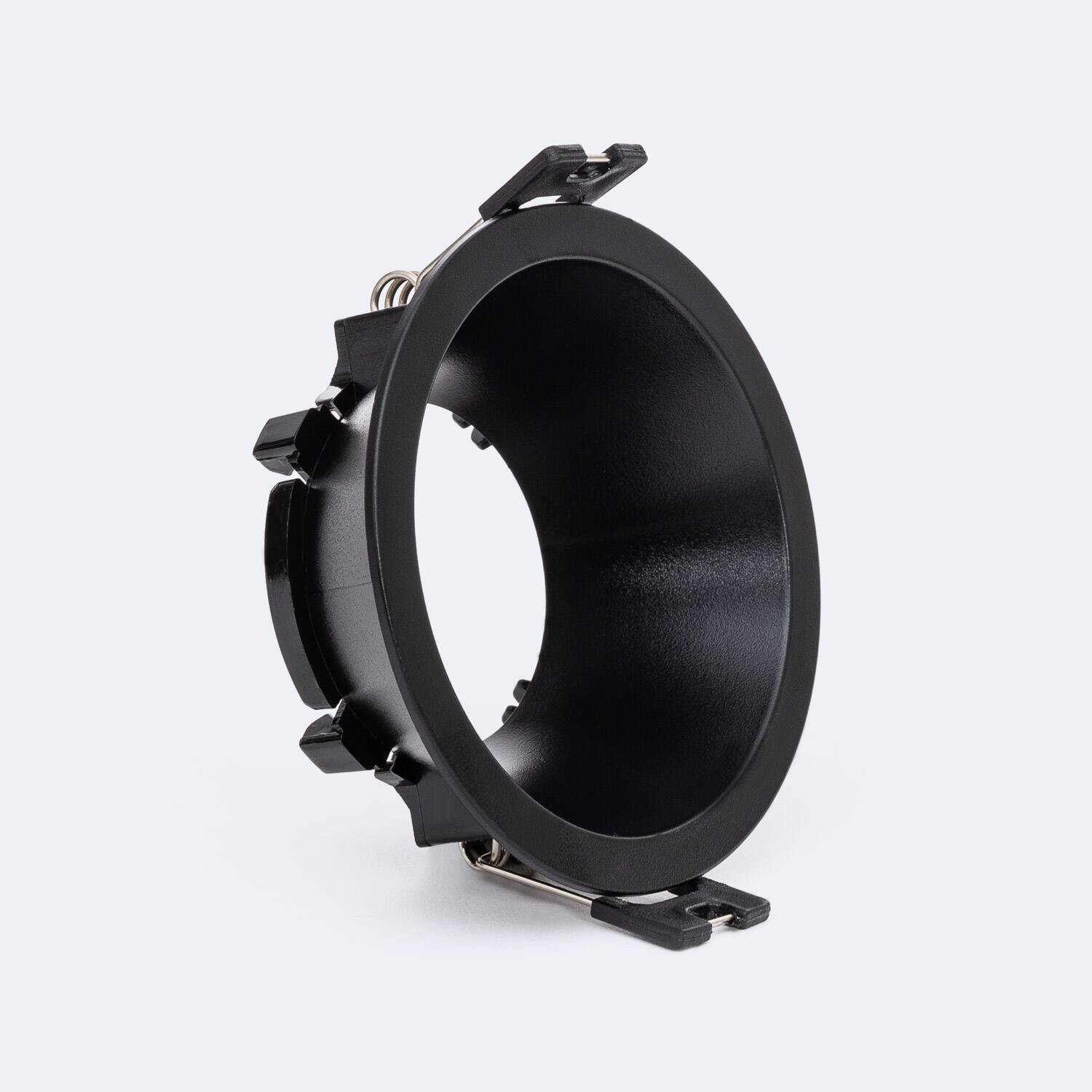 Collerette Downlight Conique Reflect pour Ampoule LED GU10 / GU5.3 Coupe Ø 75mm Noir