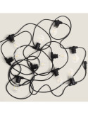 Kit Guirlande Lumineuse Extérieure IP44 10m Noire + 10 Ampoules Filament LED B22 2W A60