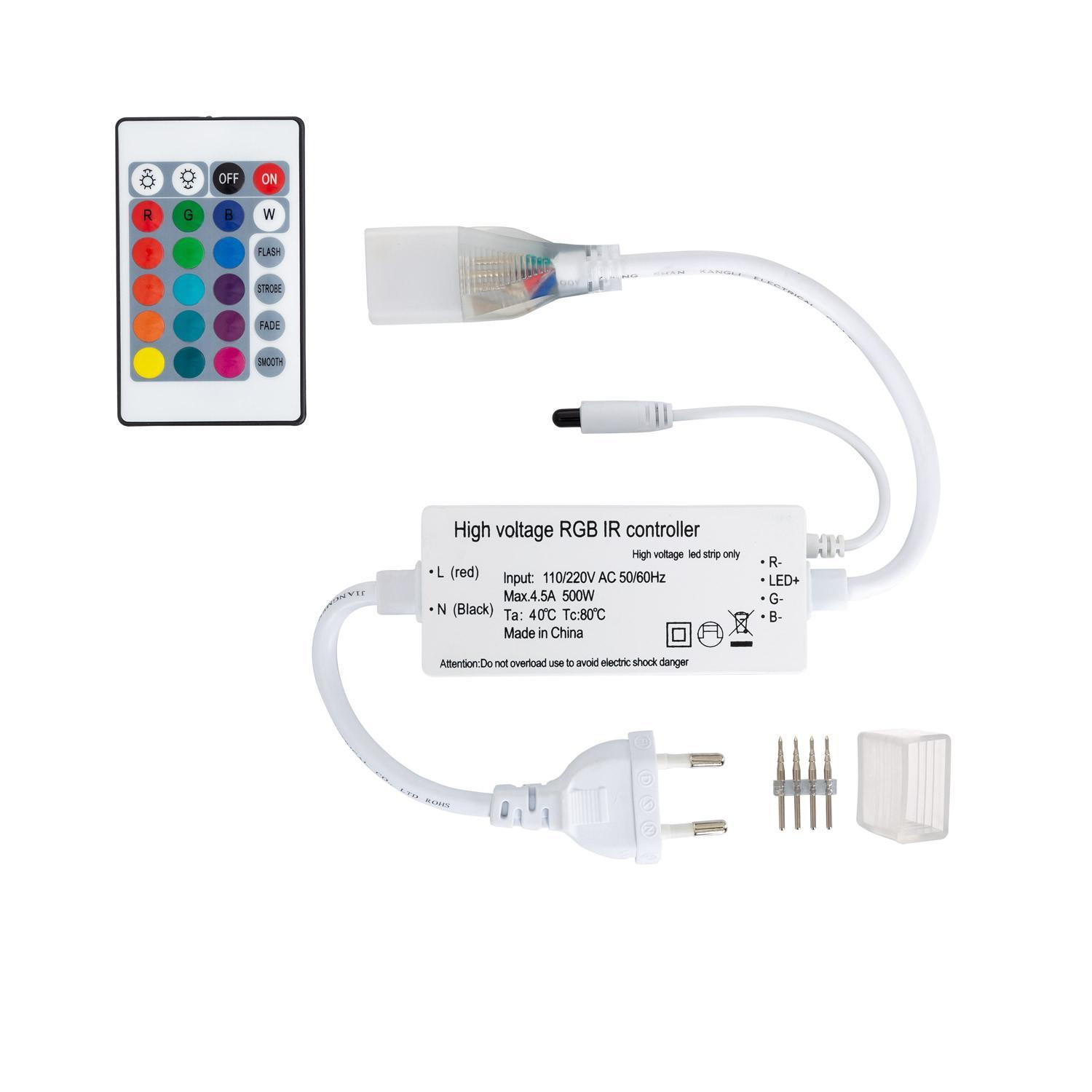 Contrôleur pour Gaine Néon LED Flexible Dimmable 11W/m 220V AC 60LED/m Semi-circulaire 180° IP67 Coupe tous les 100c Blanc