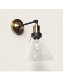 Lampe Murale Verre et Laiton Antique Factory