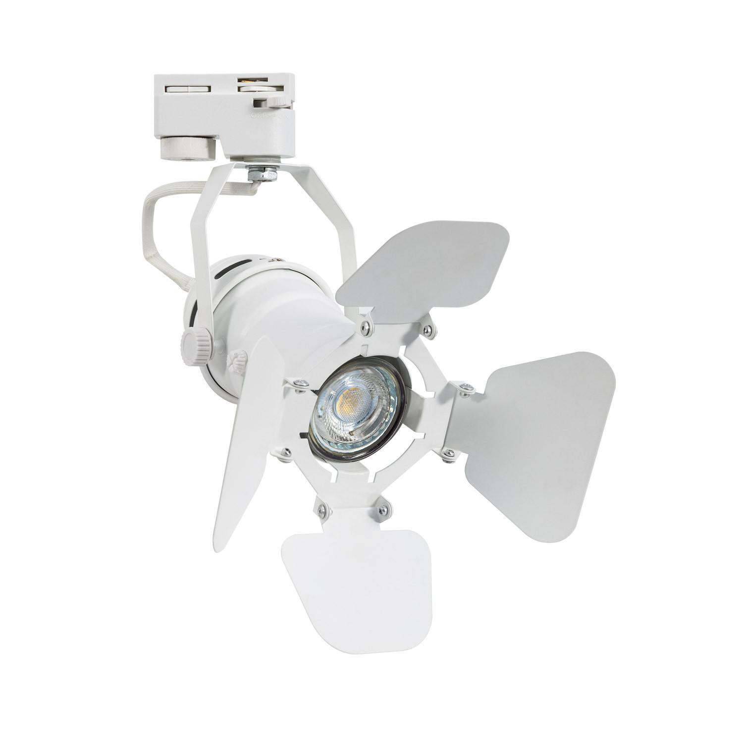 Spot à Douille sur Rail Monophasé Cinema Kurangna pour Ampoule GU10 Blanc