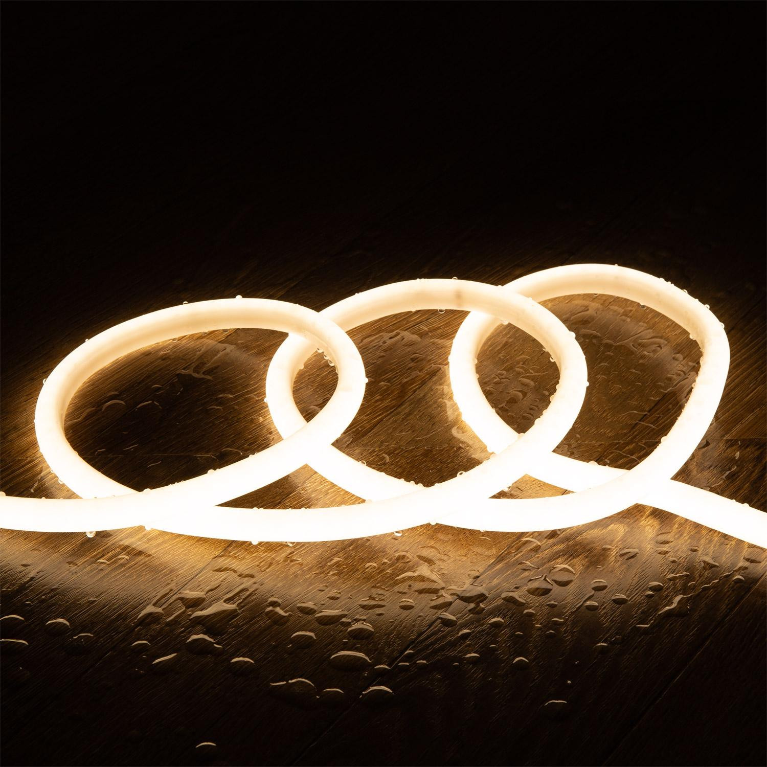 Ruban Néon LED Dimmable 220V AC Circulaire SFLEX14 IP65 coupe tous les 100cm 5 m Blanc neutre