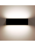 Applique Murale LED Extérieure Lena 10W Éclairage Double Face Rectangulaire Noire