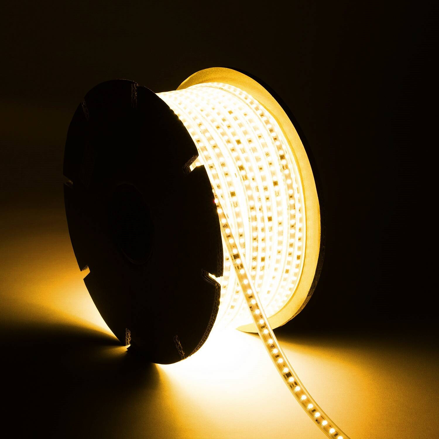 Bobine de Ruban LED Dimmable Auto- redressement 220V AC SMD2835 50m 120LED/m 1000lm/m Largeur 12mm 50 metres IP65 Blanc v34101