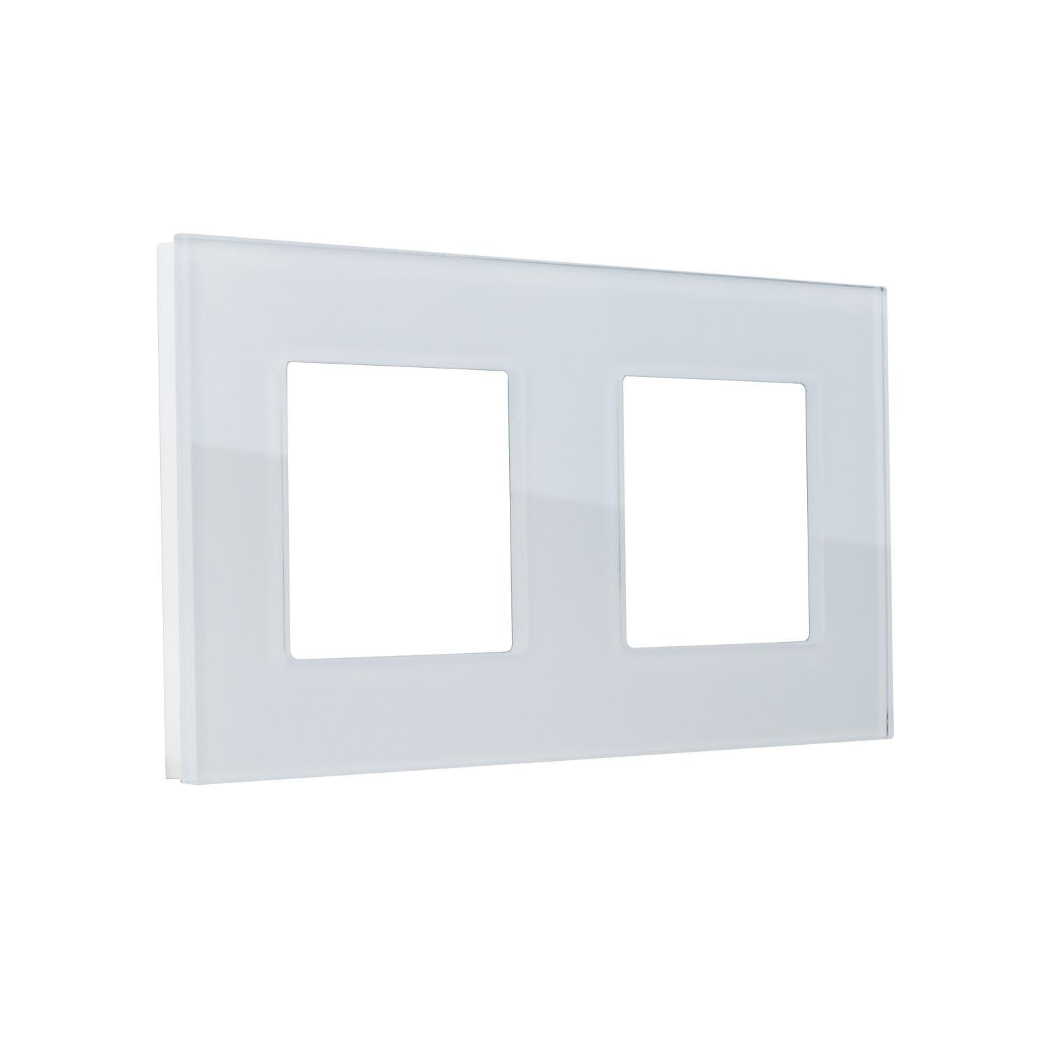 Plaque Crystal 2 Emplacements Modern Blanc