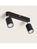 Plafonnier Orientable Métal 2 Spots Albus Black Large