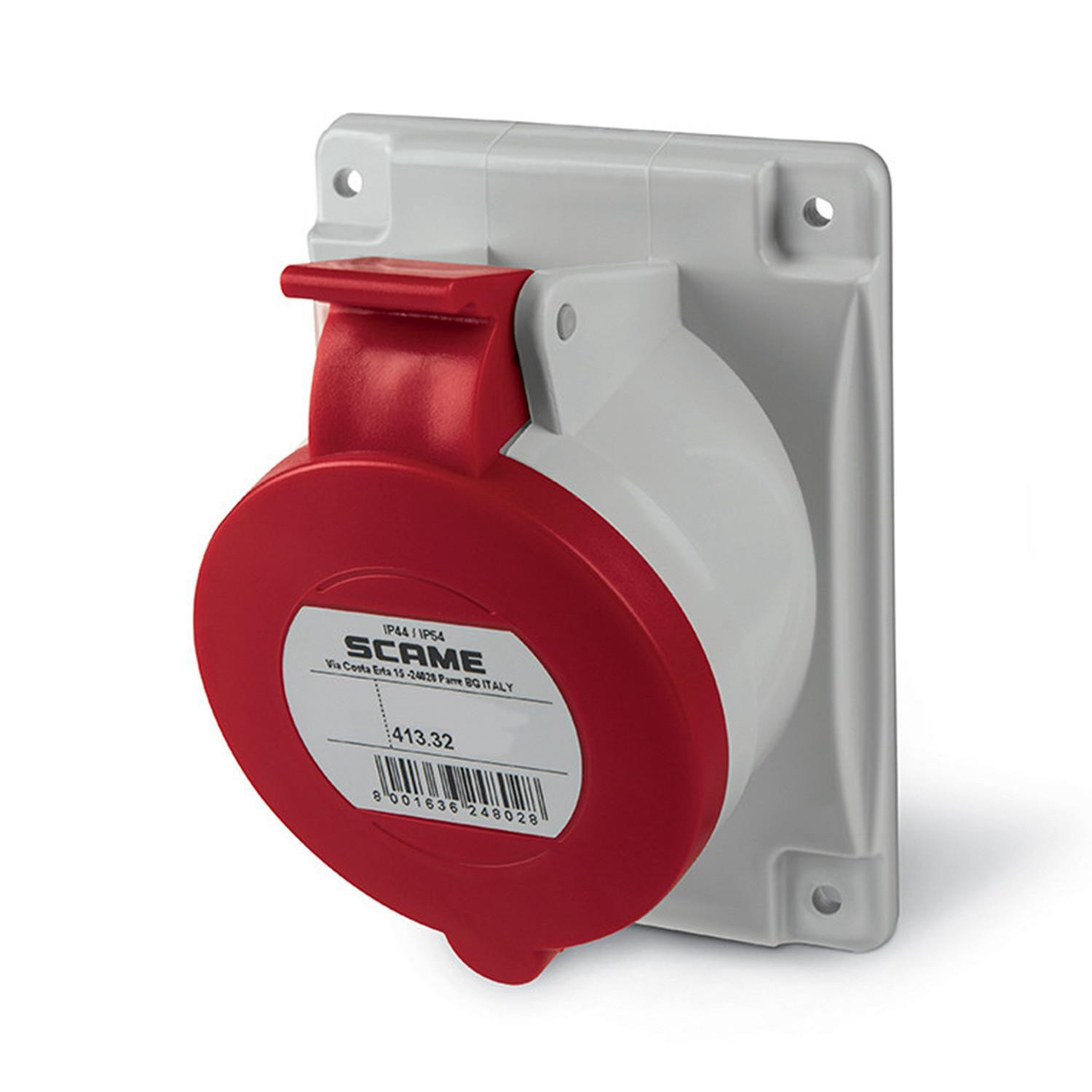 Prise Industrielle sur Tableau 32A IP54 Optima SCAME 3P + N + TT