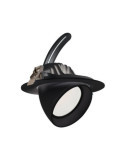 Downlight LED 48W Rond Orientable OSRAM 120lm/W LIFUD Coupe Ø 195 mm Noir