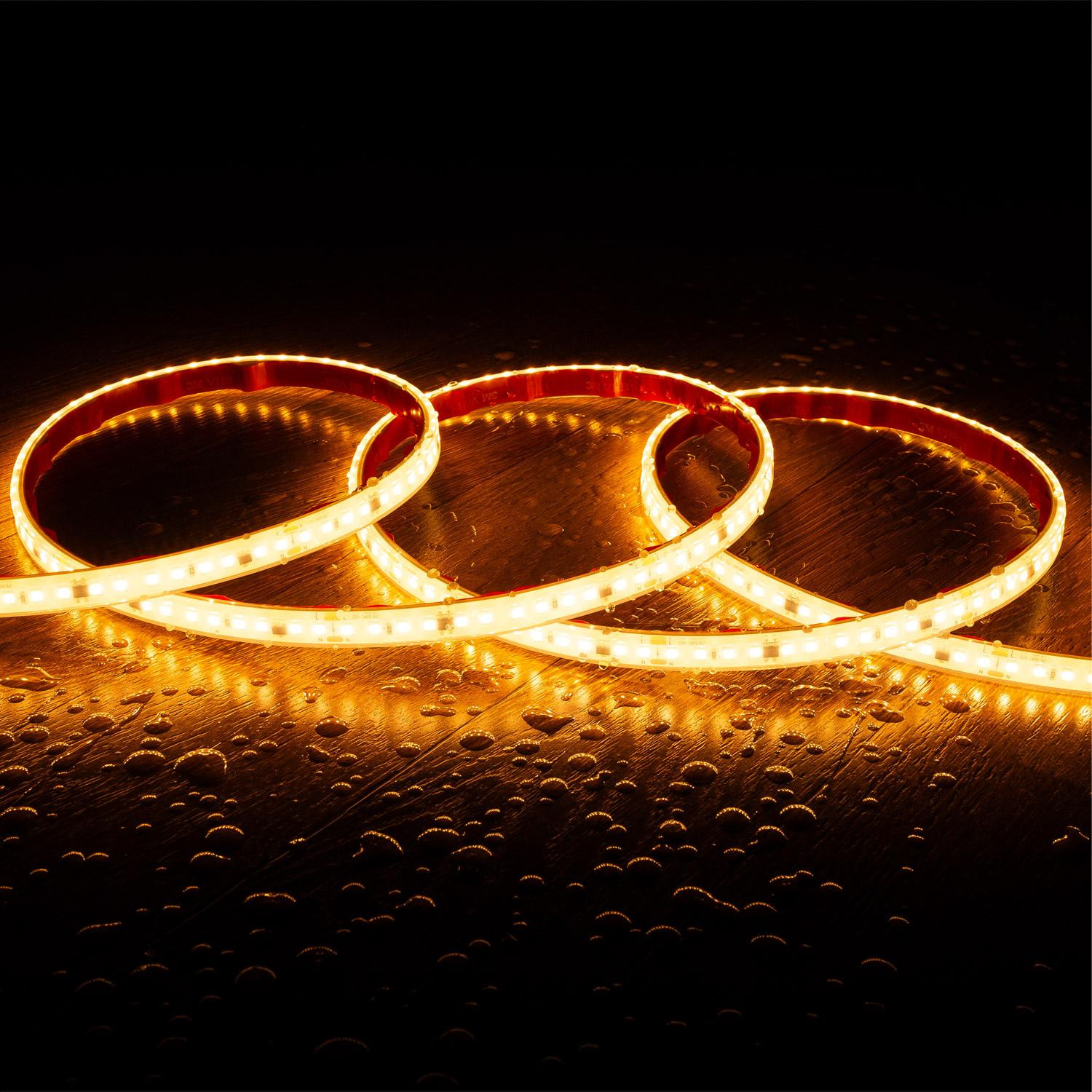 Ruban LED Dimmable Auto-redressement 220V SMD2835 Silicone FLEX 120LED/m IP67 High Lumen Largeur 12mm Coupe 10 cm 8 m v33392