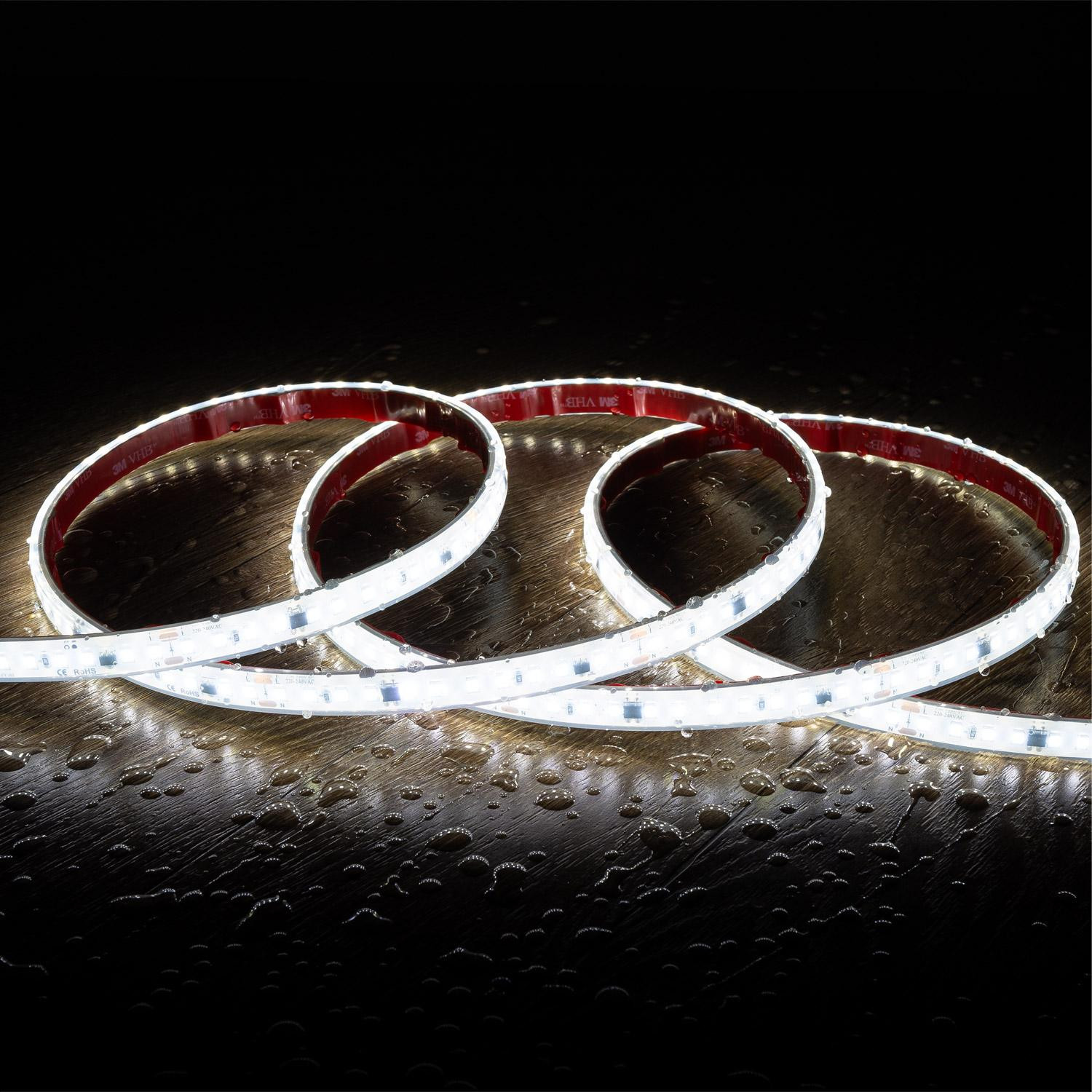 Ruban LED Dimmable Auto-redressement 220V SMD2835 Silicone FLEX 120LED/m IP67 High Lumen Largeur 12mm Coupe 10 cm 50 m v33444