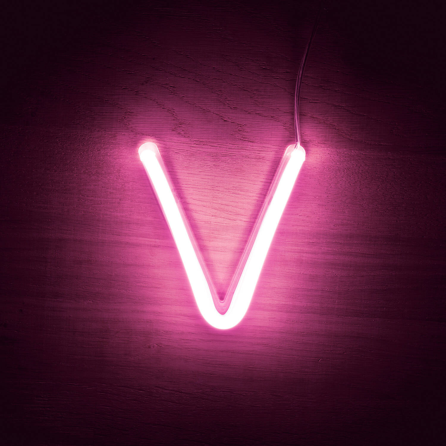 Lettres Néon LED Rose V Rose