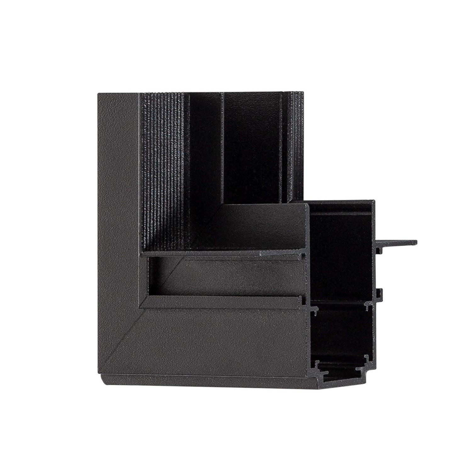 Raccord en L Vertical pour Rail Magnétique Encastré 20mm Noir