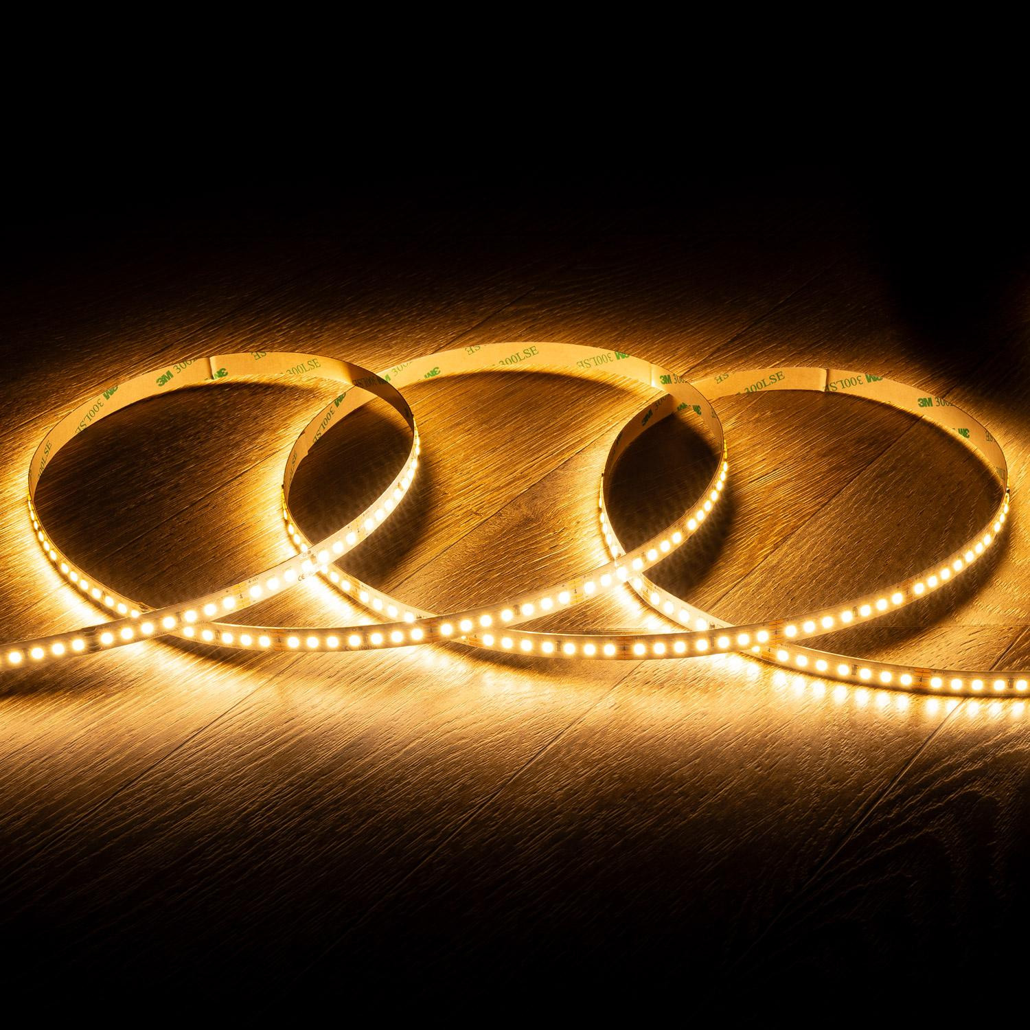 Ruban LED 48V DC SMD2835 140LED/m IP20 30m Ancho 10mm Coupe tous les 5cm Longue distance Blanc chaud 2700K