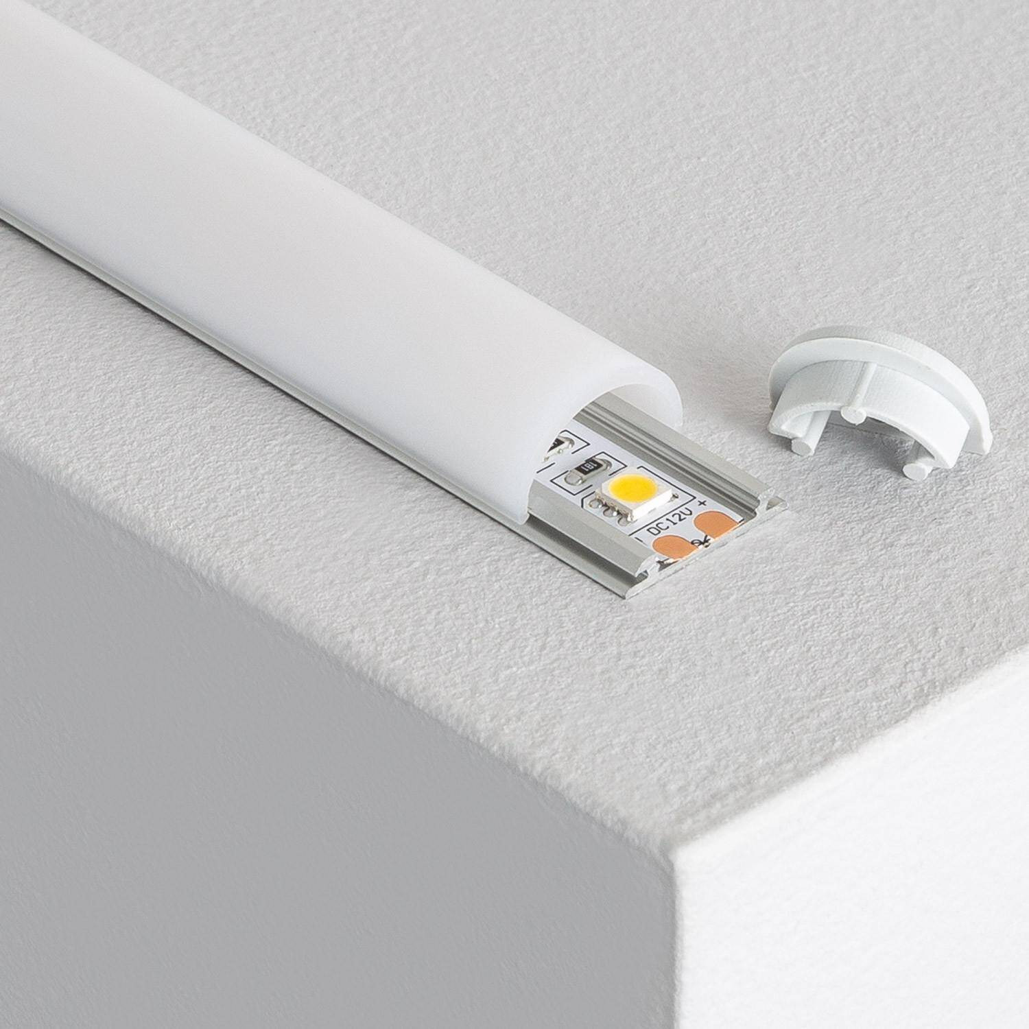Profilé Aluminium Flexible 1m pour Rubans LED jusqu'à 12mm Capot translucide