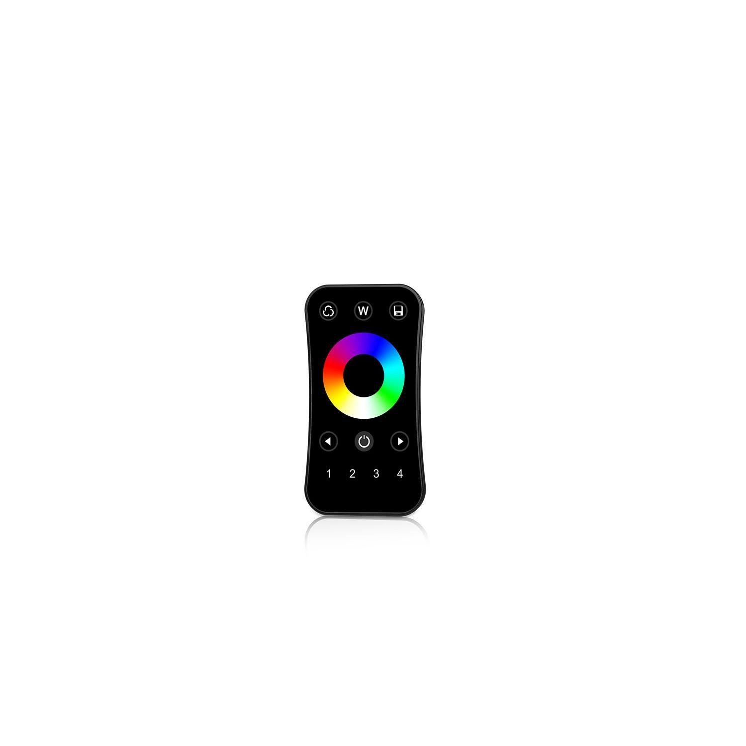 Télécommande RF pour Variateur LED RGB / RGBW 4 Zones Noir