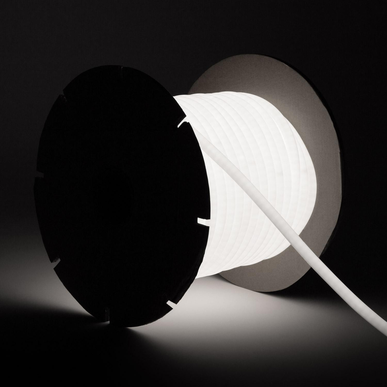 Bobine Gaine Néon LED Dimmable 220V Circulaire SFLEX17 50 Mètres IP65 Coupe 100cm Blanc froid