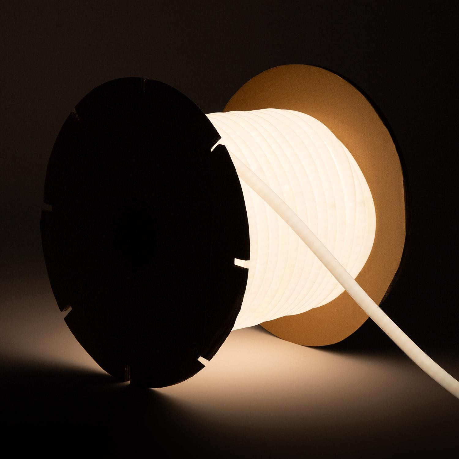 Bobine Gaine Néon LED Dimmable 220V Circulaire SFLEX17 50 Mètres IP65 Coupe 100cm Blanc neutre