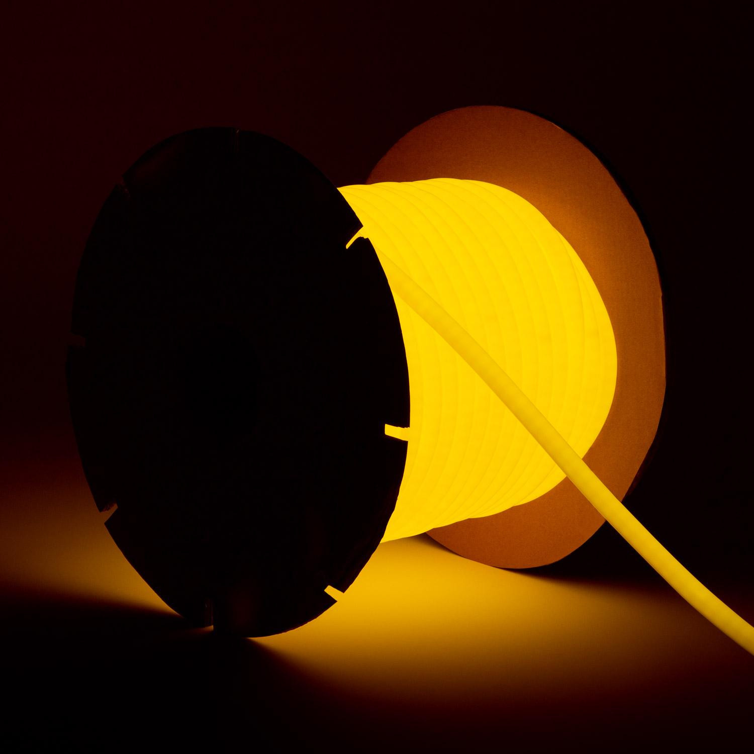 Bobine Gaine Néon LED Dimmable 220V Circulaire SFLEX17 50 Mètres IP65 Coupe 100cm Orange
