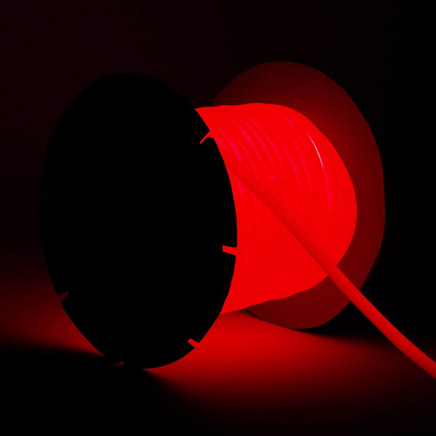 Bobine Gaine Néon LED Dimmable 220V Circulaire SFLEX17 50 Mètres IP65 Coupe 100cm Rouge