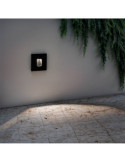 Balise LED Extérieure 2W Encastrable au Mur Carrée Grasset Noire