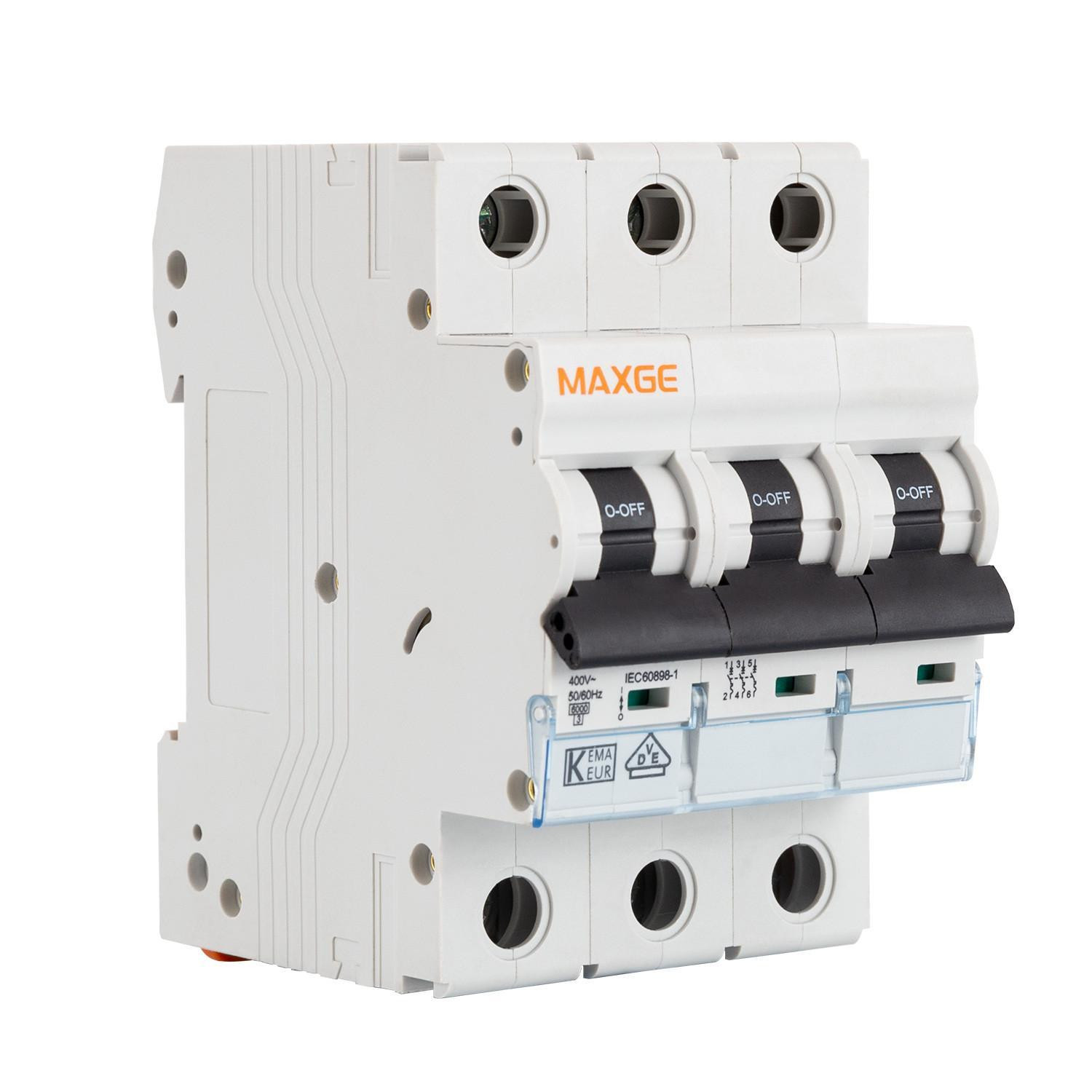 Disjoncteur Résidentiel 3P-6kA 10-63A Courbe C MAXGE 40A