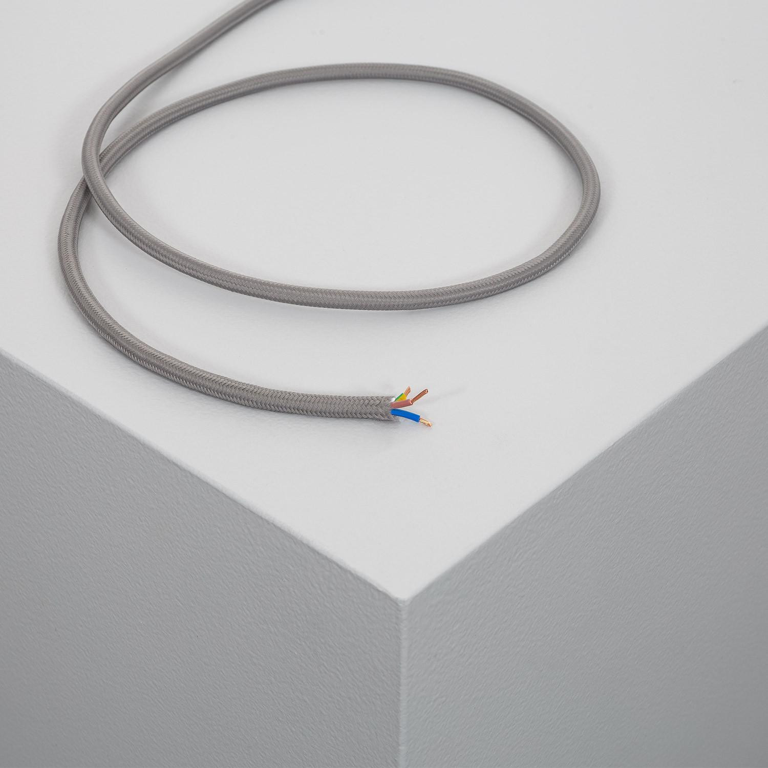 Câble Électrique Textile Gris 100m