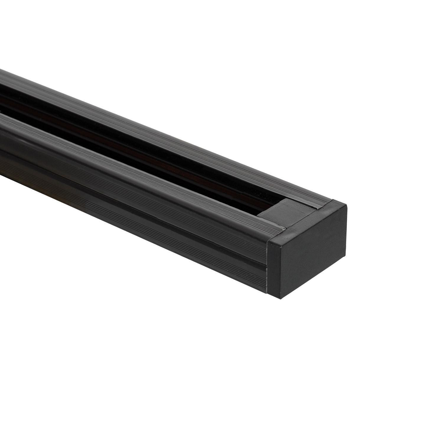 Rail Monophasé PC 2 Mètres pour Spots LED Noir