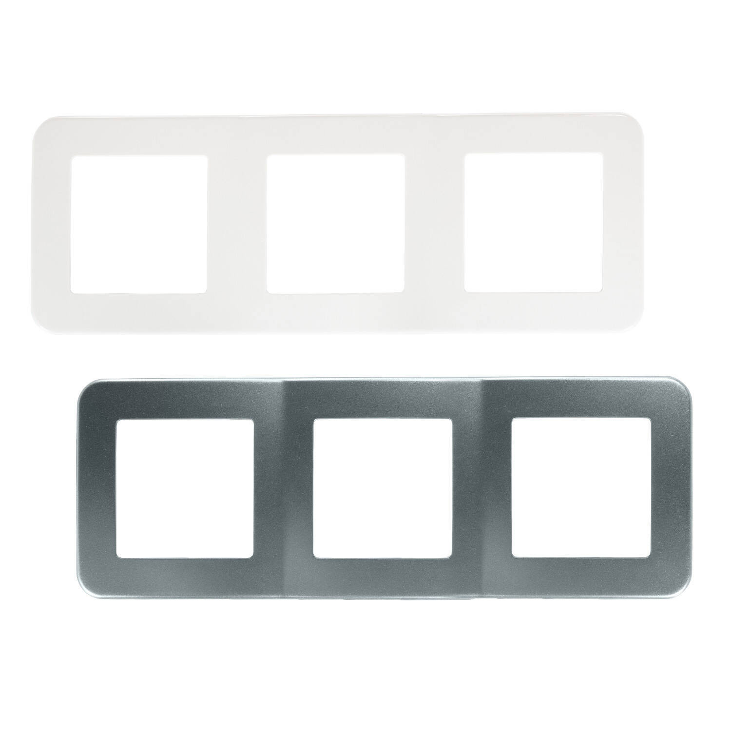 Cadre PC 3 Emplacements pour Appareillage Classic Argenté
