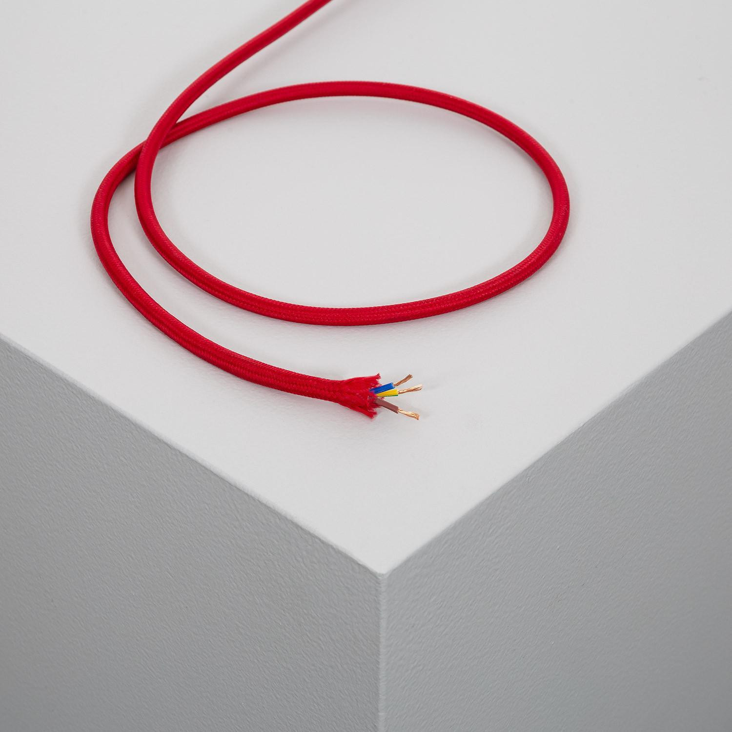 Câble Électrique Textile Rouge 7m