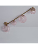 Plafonnier Métal et Verre Moonlight Brass 4 Spots