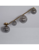 Plafonnier Métal et Verre Moonlight Brass 4 Spots