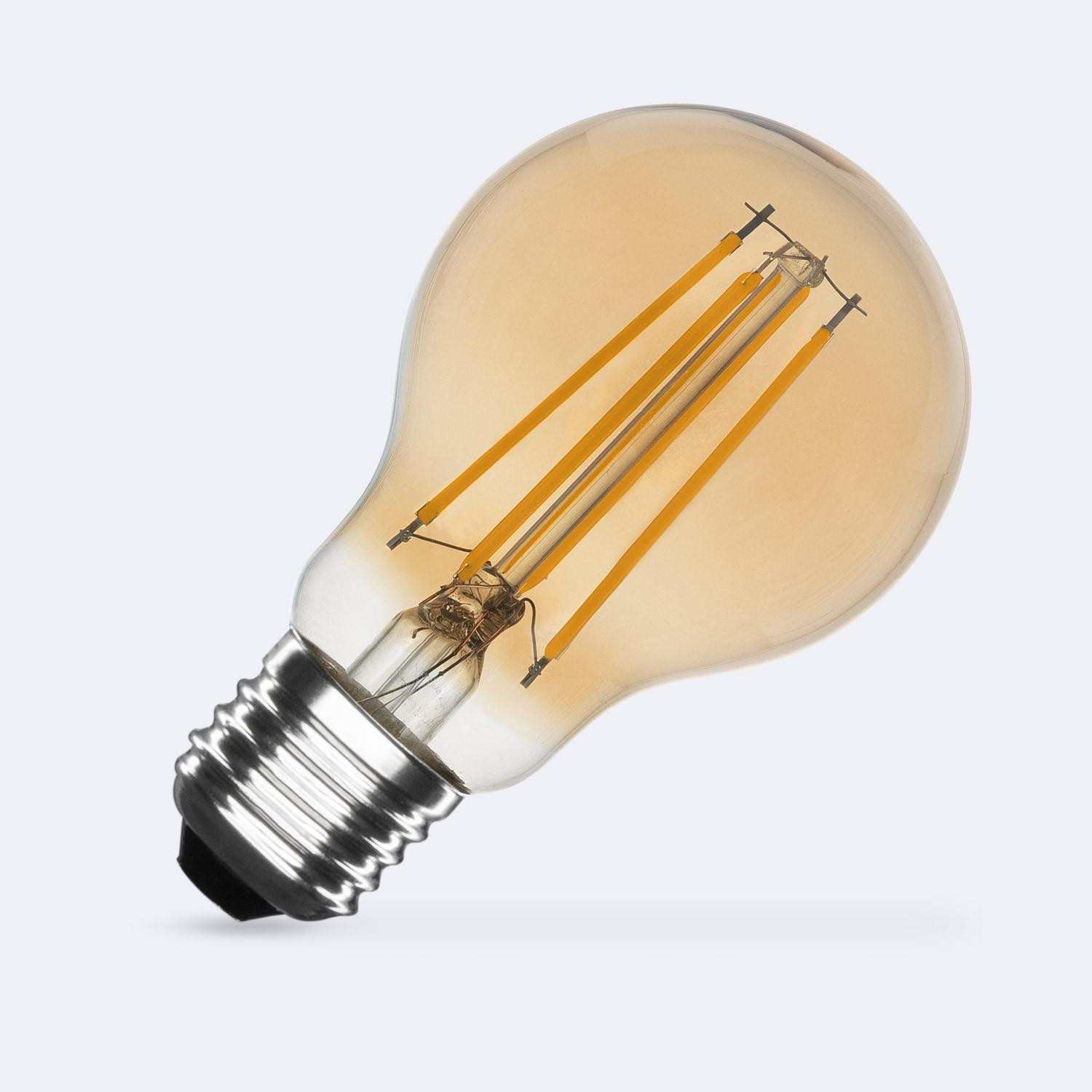 Ampoule LED Filament E27 8W 720lm A60 Gold No Flicker Blanc chaud 2200K