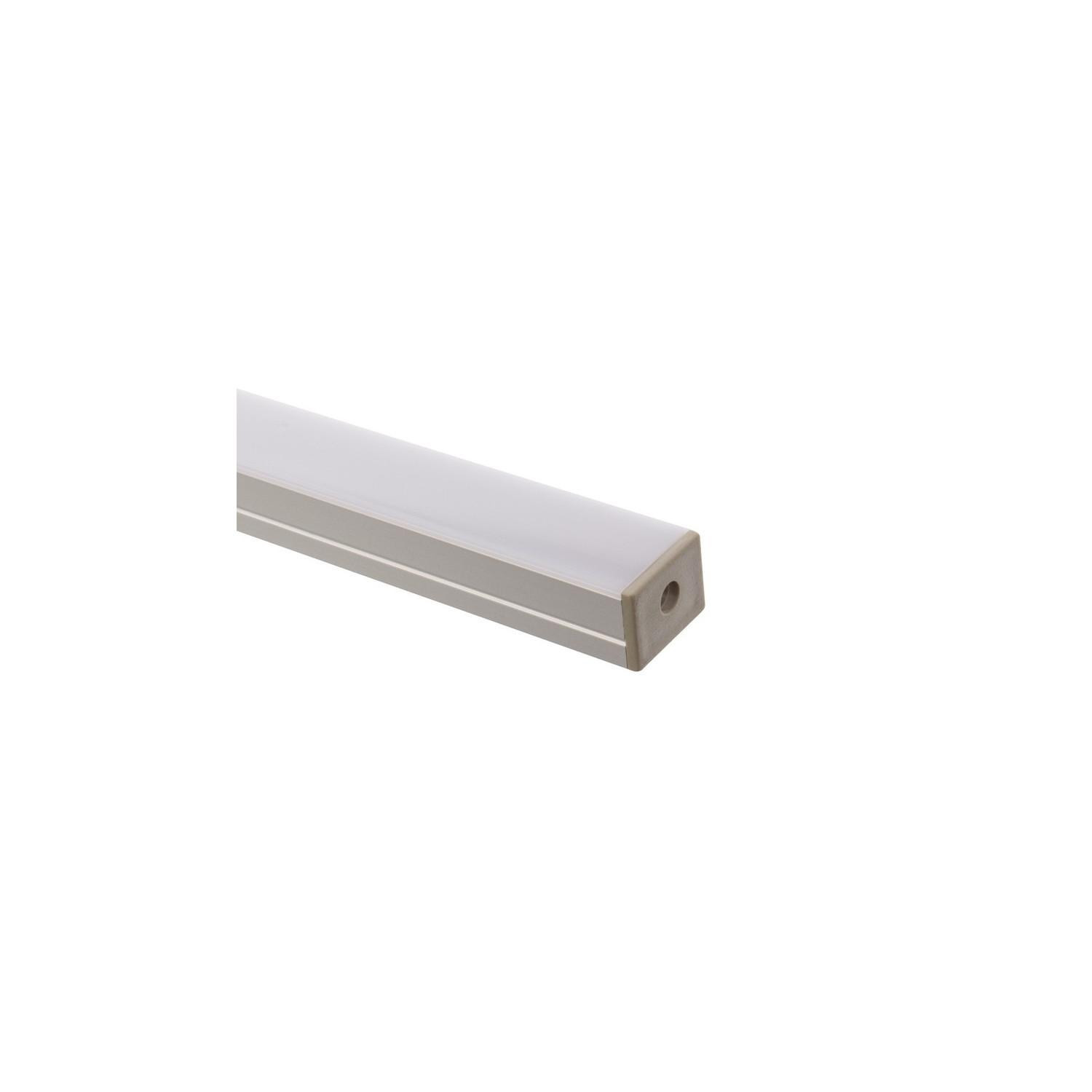 Profilé Aluminium en Saillie avec Capot Continu pour Ruban LED jusqu'à 16mm 7m Capot translucide