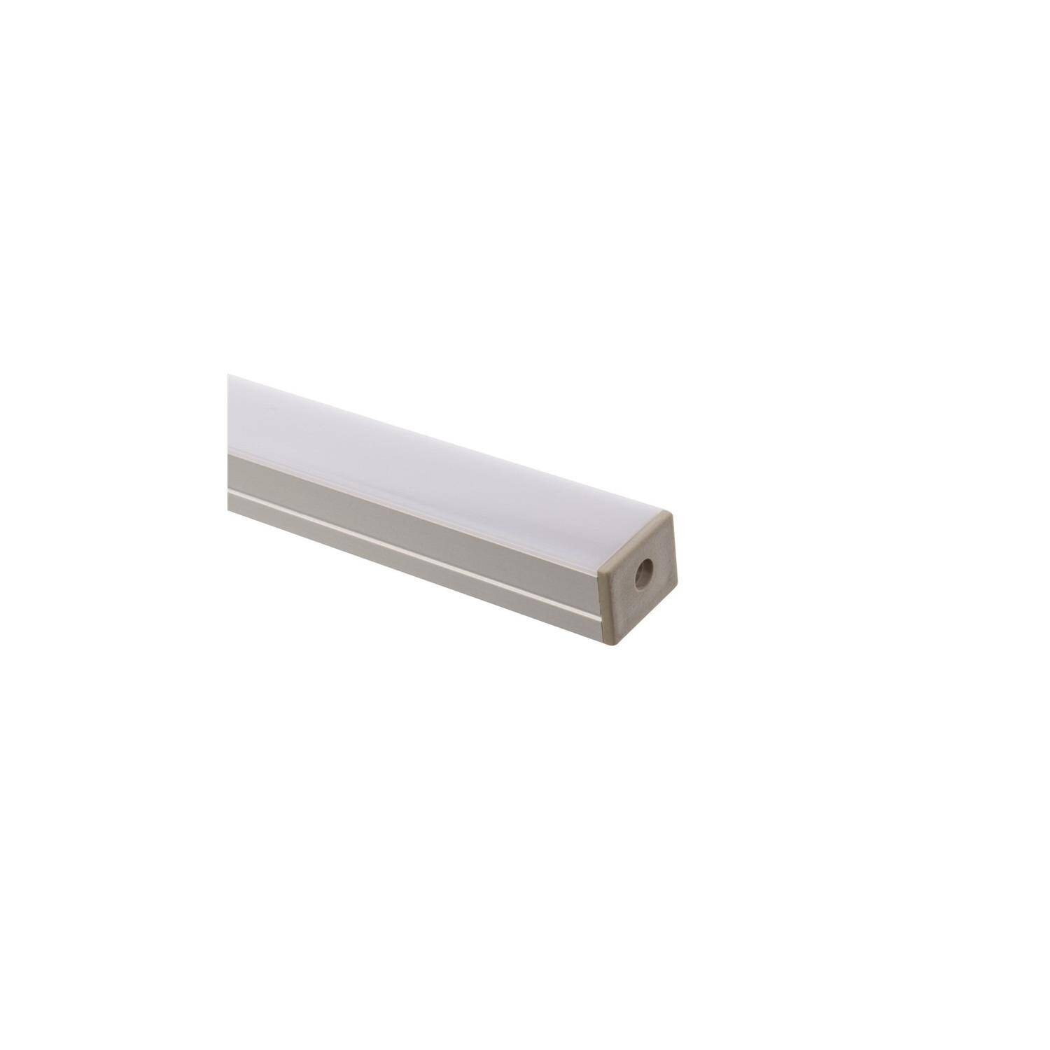 Profilé Aluminium en Saillie avec Capot Continu pour Ruban LED jusqu'à 16mm 20m Capot translucide