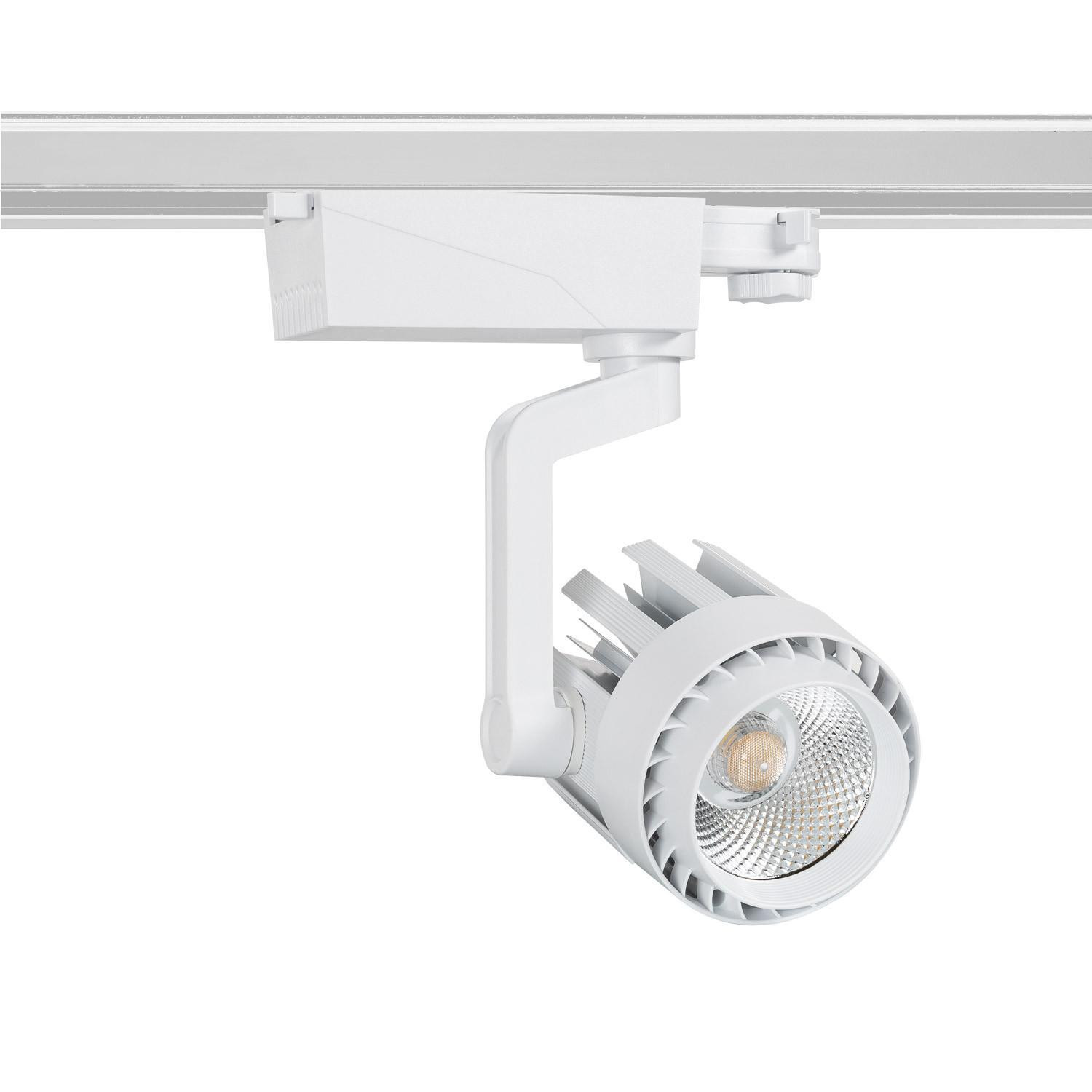 Spot LED sur Rail Triphasé 30W Dora Blanc Blanc neutre 4000K