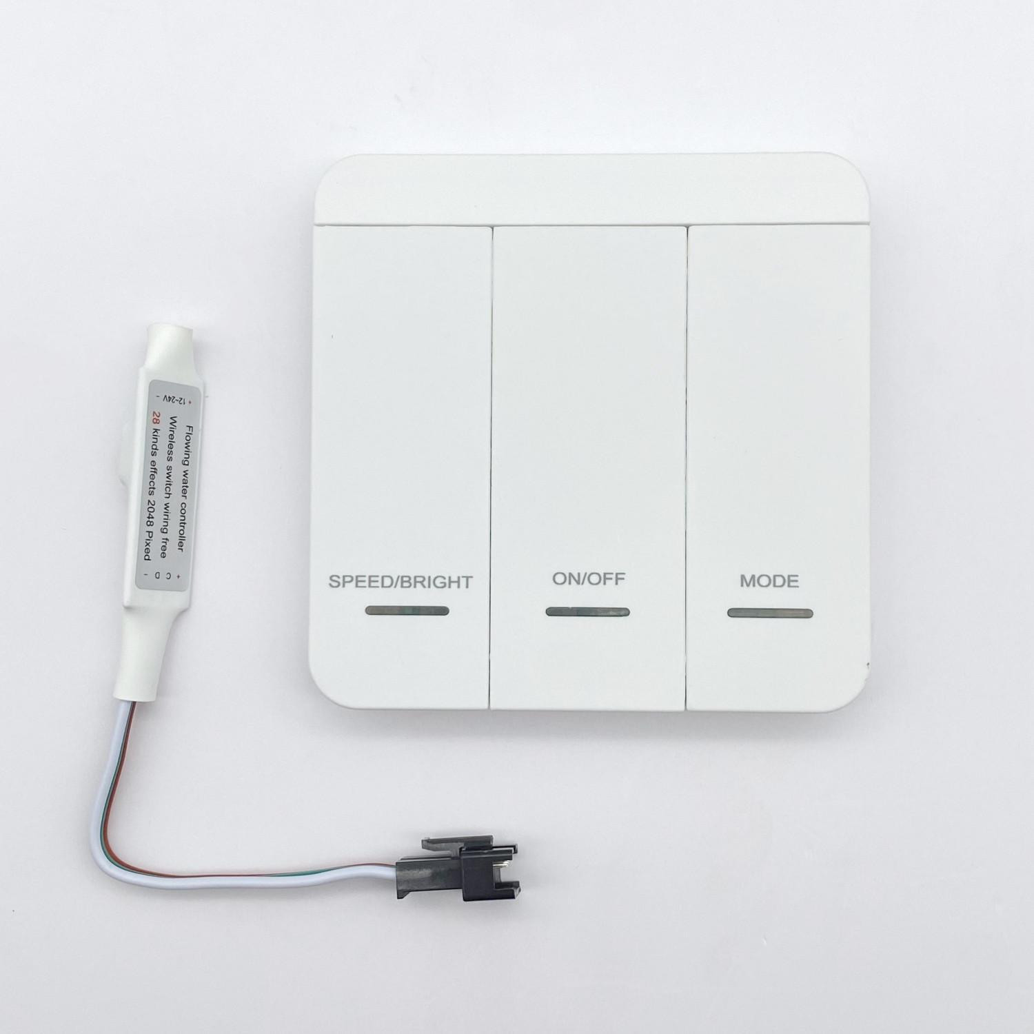 Contrôleur Variateur Ruban LED Numérique 12/24V DC + Télécommande RF 3 boutons poussoirs Monochrome
