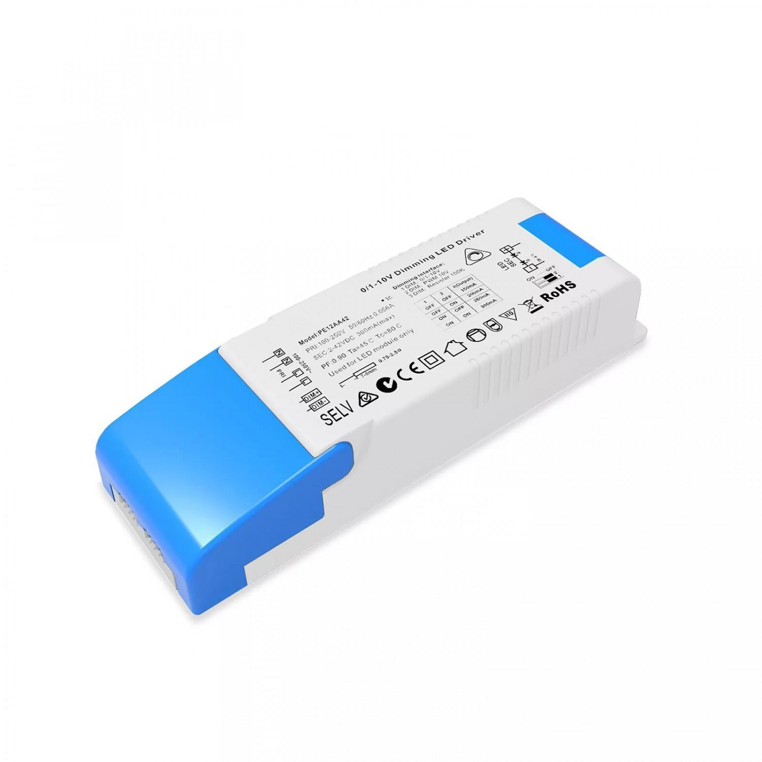 Driver AID Dimmable 1-10V 220-240V Sortie 21-42V DC 500mA 21W No Flicker PE18AA42 21W