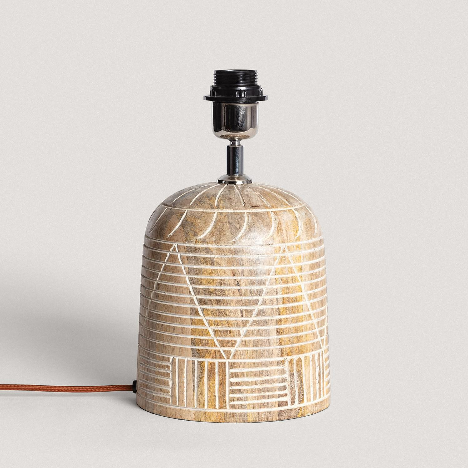 Pied de Lampe à Poser en bois Koson ILUZZIA Naturel
