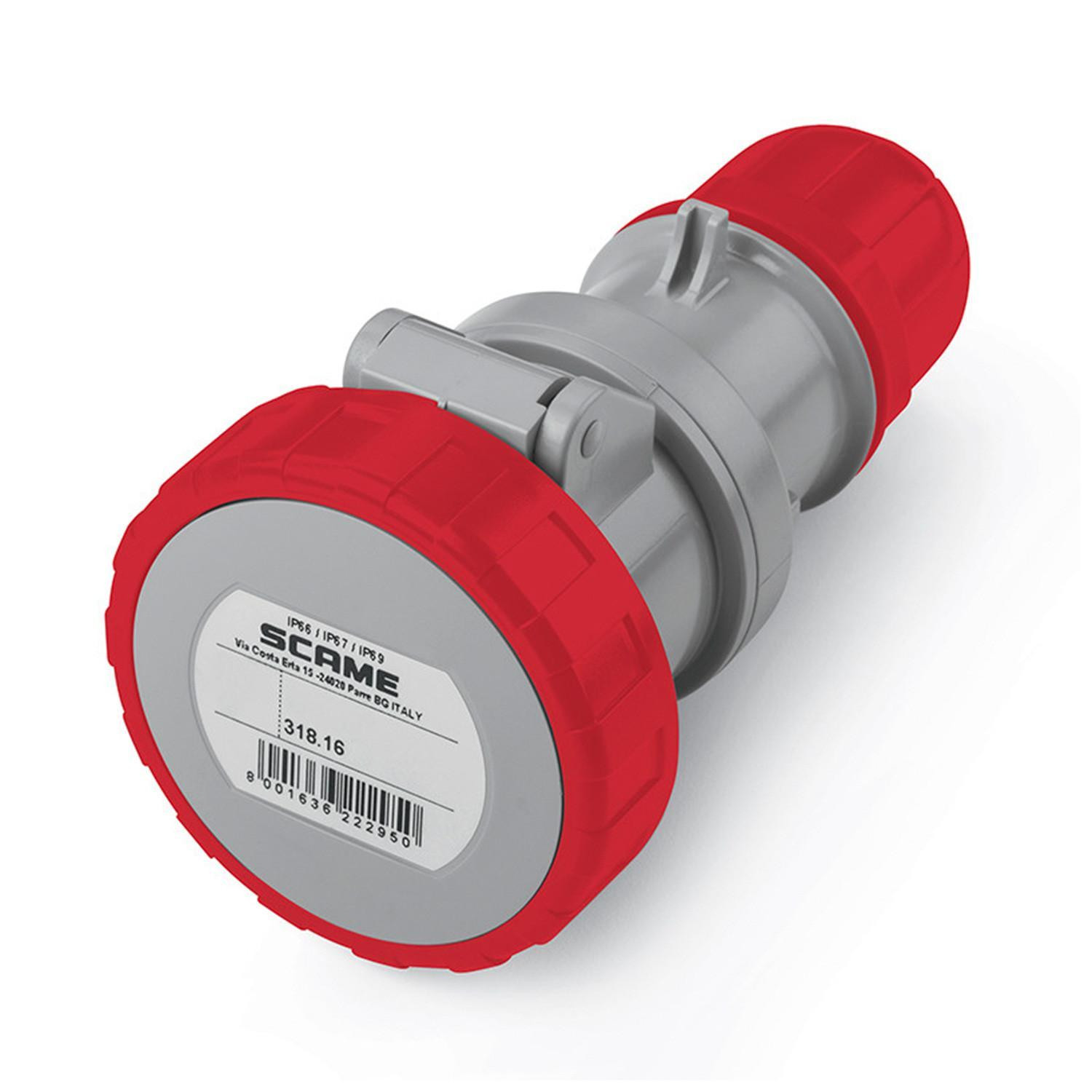 Fiche Industrielle 16A IP66 Optima SCAME 3P + N + TT