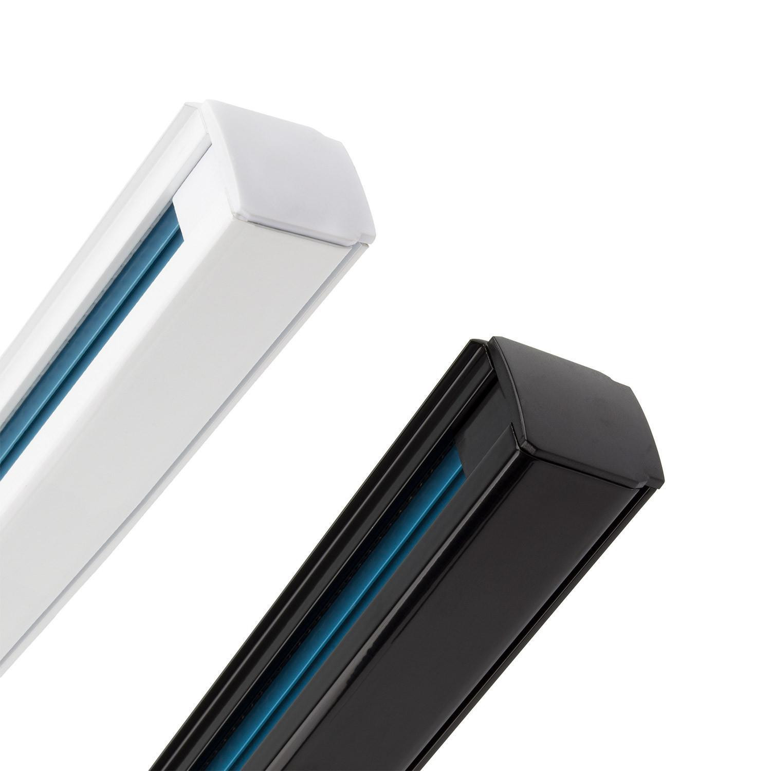 Rail Triphasé Aluminium 2 Mètres pour Spots LED Blanc