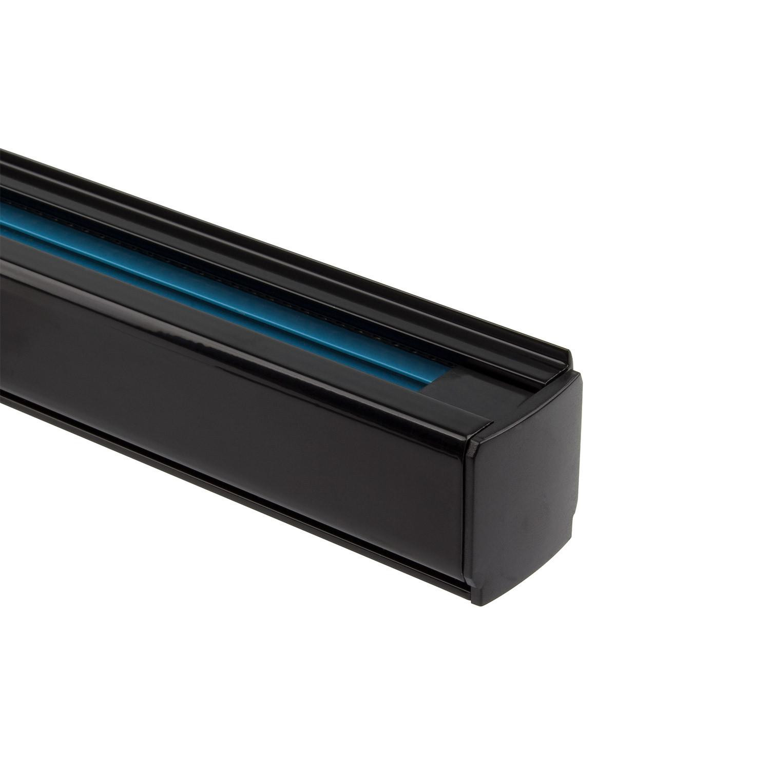 Rail Triphasé Aluminium 2 Mètres pour Spots LED Noir