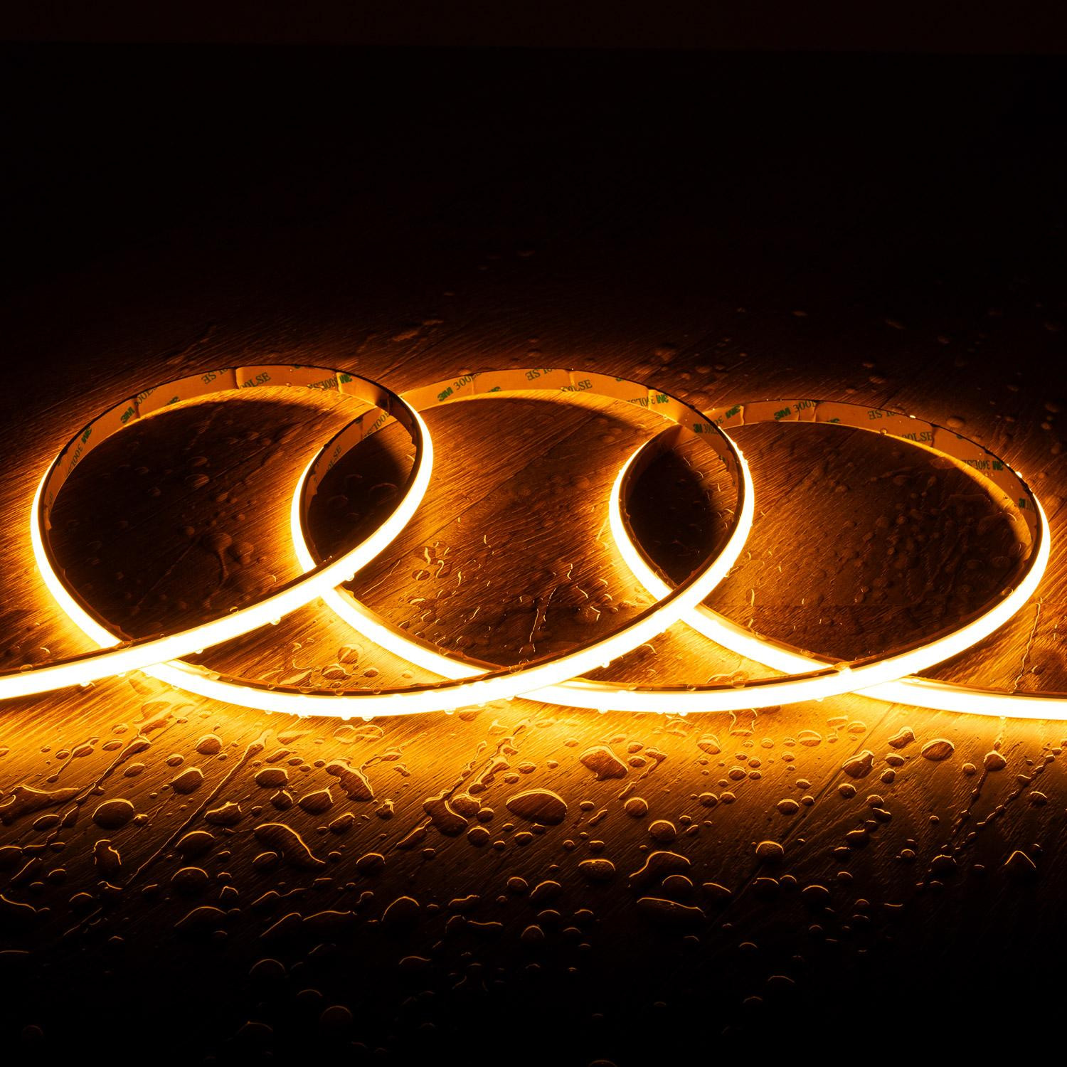 Ruban LED 24V DC WCOB Silicone FLEX 252LED/m 5m IP65 CRI90 Largeur 10mm FreeCut Blanc chaud 2200K