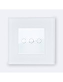 Interrupteur Tactile Triple avec Cadre Verre Modern