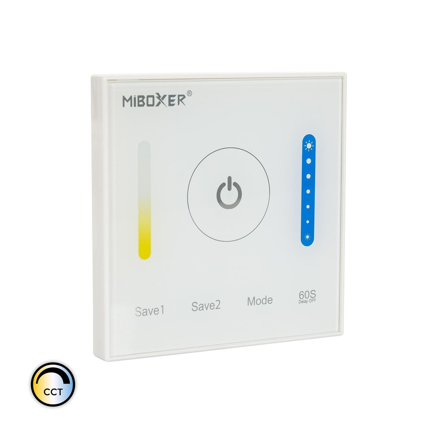 Contrôleur Variateur Mural Tactile LED CCT 12/24V DC RF MiBoxer P2