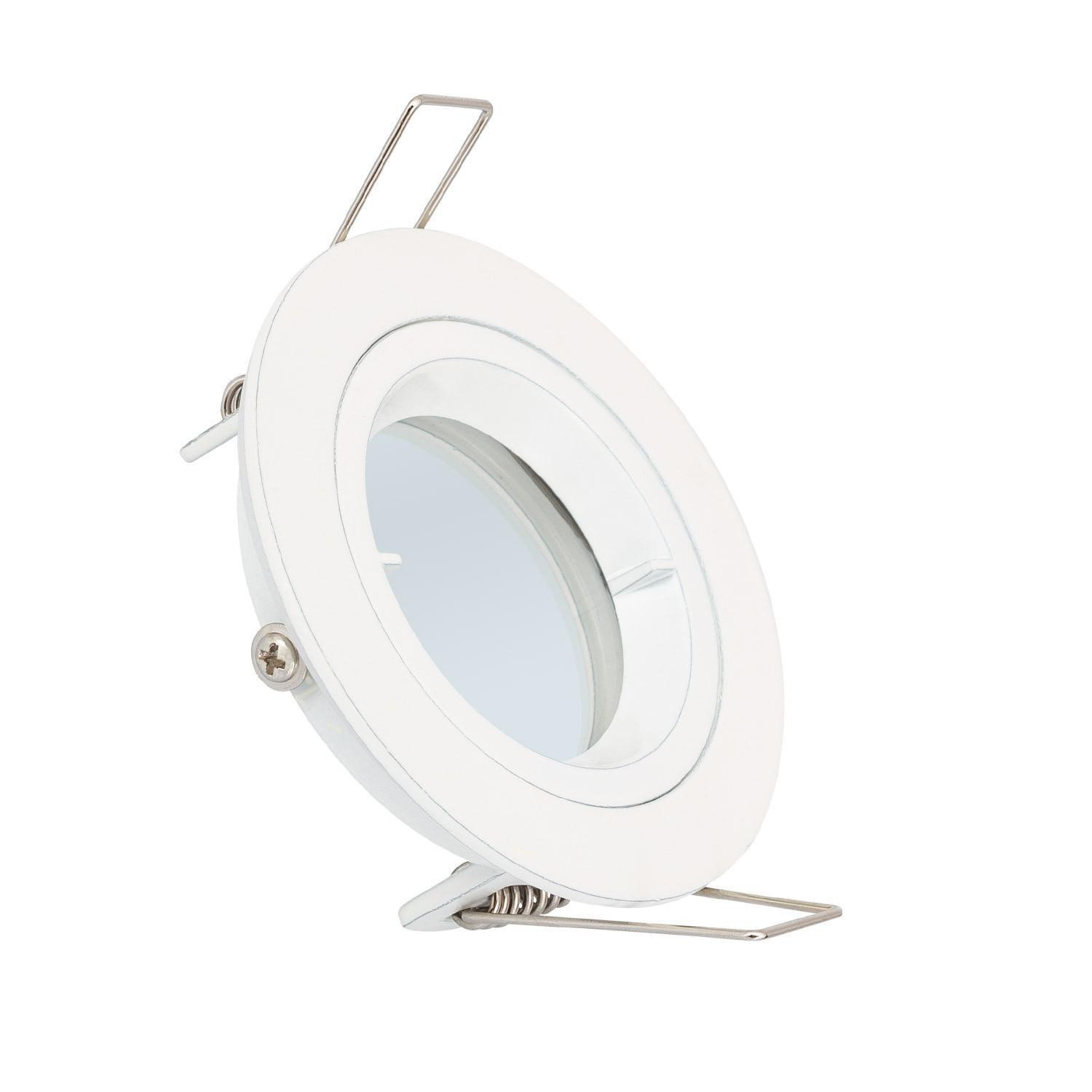 Collerette Downlight Ronde Blanche pour Ampoule LED GU10/GU5.3 Coupe Ø 65mm Blanc