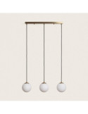 Suspension Métal et Verre Moonlight Brass 3 Spots