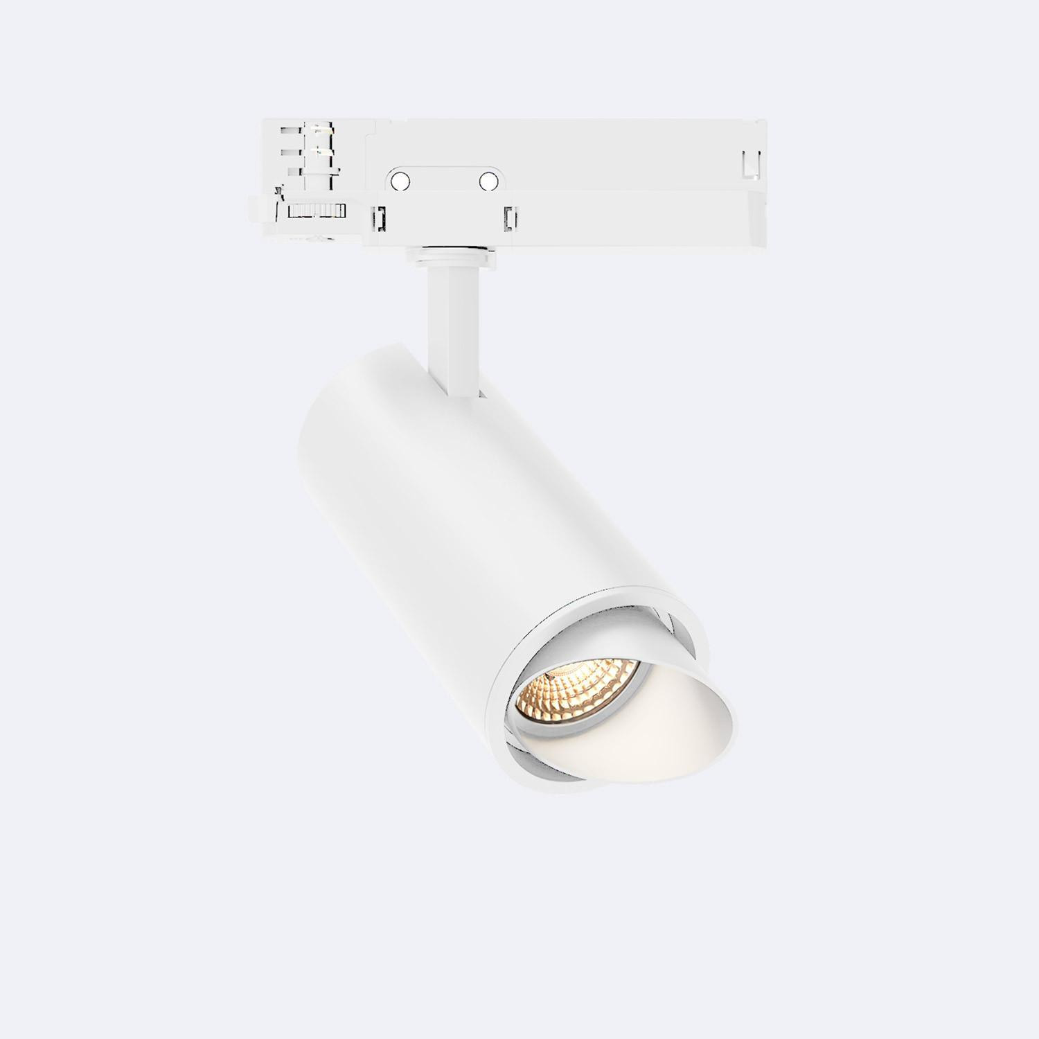 Spot LED Fasano Cylindre Biseau 30W pour Rail Triphasé Dimmable DALI Blanc Blanc neutre 4000K