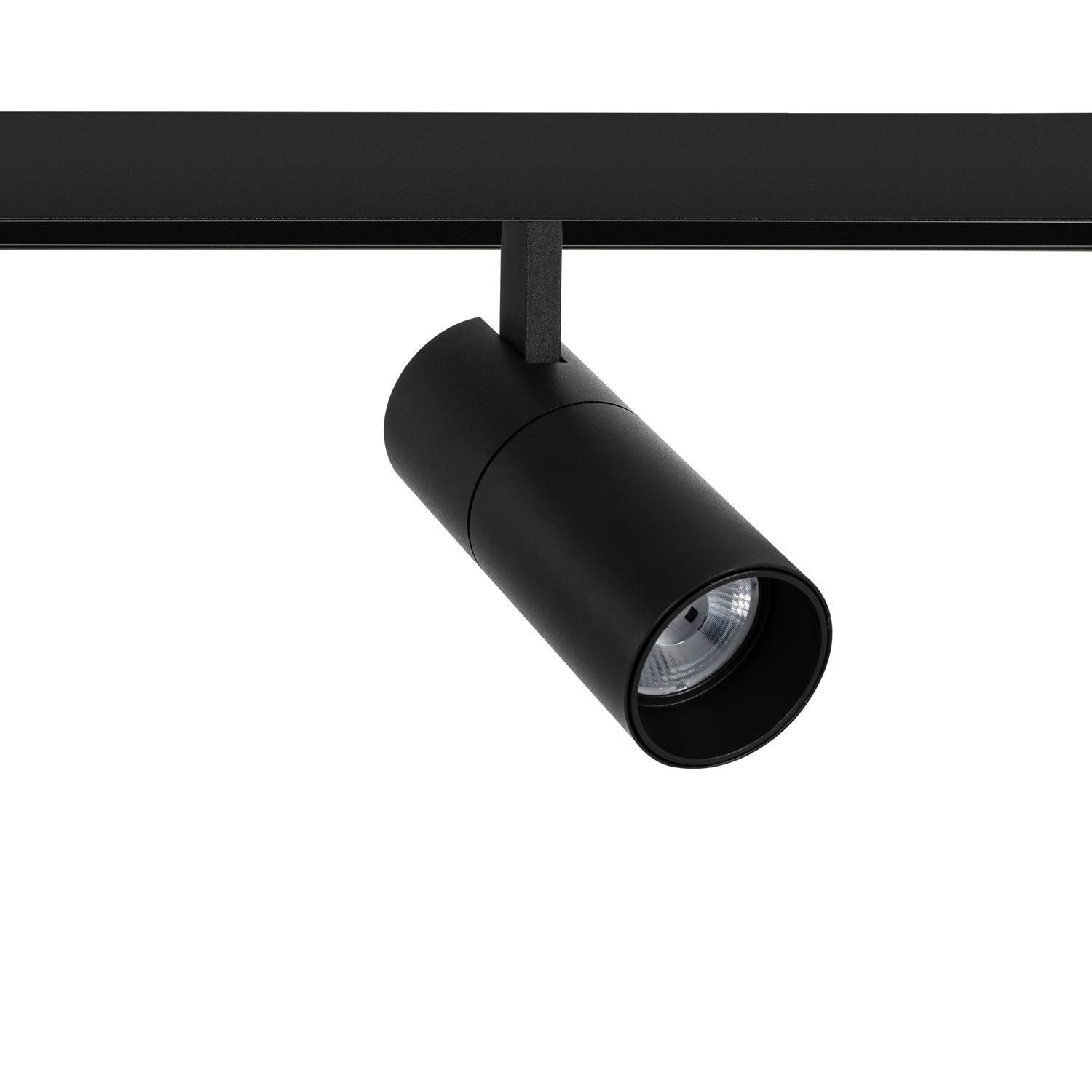 Spot LED sur Rail Magnétique 20mm 20W 48V Noir Blanc chaud 3000K