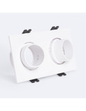 Collerette Downlight Carré Orientable Faible UGR pour deux Ampoules LED GU10 / GU5.3 Taille 75x150 mm Suefix